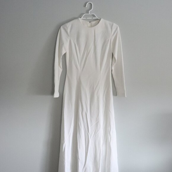 BNWOT Vintage Women's XS White Union 70's Winter Wedding w Hood Maxi Dress Gown - Picture 1 of 16
